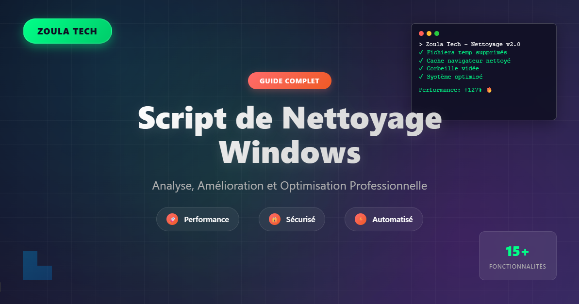 🔧 Script de Nettoyage Système Windows – Boostez les Performances de votre PC